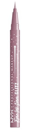 NYX Professional Makeup Epic Ink Liner Jeanz Shimmer Stitch – wasserfester Flüssig-Eyeliner in Lila mit glitzerndem Finish, 1 ml
