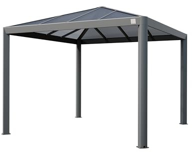 PRIMEYARD Tonnelle de Jardin 3x3 m avec Toit en Polycarbonate - Hardtop Pavillon