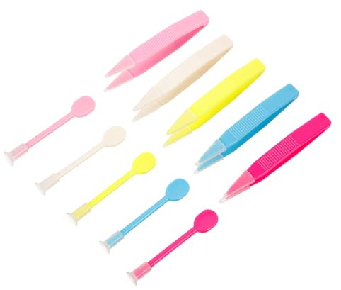 VALICLUD 10piezas Pinzas De Colores Forma De Palitos De Unidades Ventosa Para Extraer y Insertar Lentes De Contacto Para Viajes