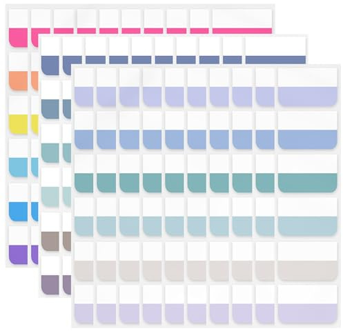 Onglets d'indexation adhésifs de 18 couleurs, marqueurs de livre inscriptibles et repositionnables pour ordinateurs portables, 180 pièces