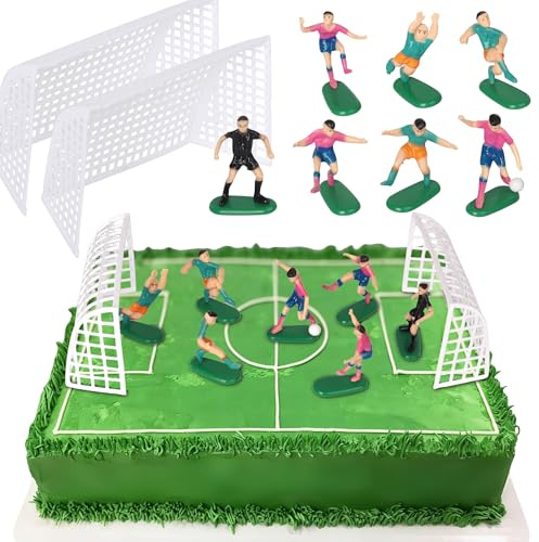 SYKYCTCY 9 Pack Football Cake Toppers Soccer cake picks Personalised Football Cake Decoration Soccer Birthday Cake Toppers Football Birthday Party Decorations for Men