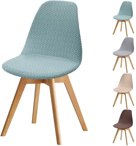 Fuloon Stuhlhussen 4er Set, Stretch Stuhlbezug für Schalenstuhl | Abnehmbar, Waschbar, Niedriger Rücken, Schmutz- und knitterabweisend, Für Esszimmer, Hotel, Bankett
