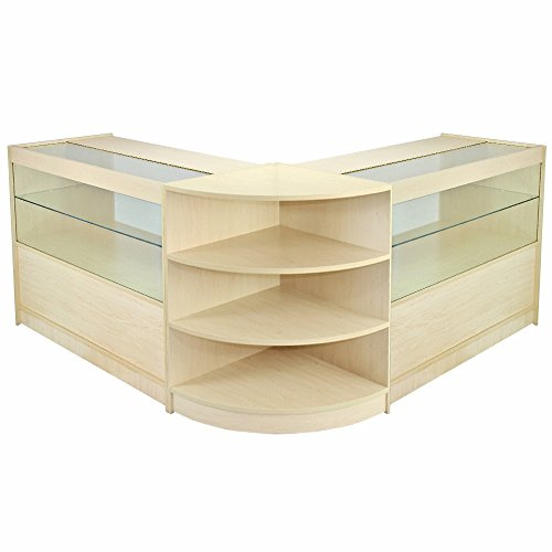 MonsterShop C1200 LM60 Orion Ladeneinrichtung Verkaufstheke Ladentheke Rezeption Empfang Ladentresen Verkaufstisch Kassentisch Empfangstresen Theke Tresen Vitrine Ahorn