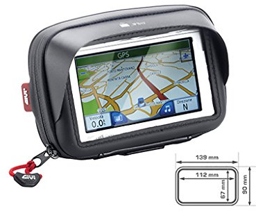 Givi S953B Bolso para Navegador, 4.3 Pulgadas con Pretección Solar y con Soporte al Espejo