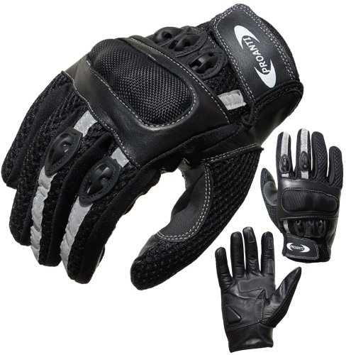 PROANTI Motorradhandschuhe Motorrad Handschuhe Sommer (Gr. XS - XXL, schwarz, kurz) - XXXL