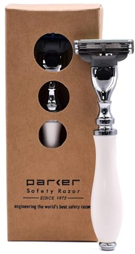 Parker Safety razor Mach 3 vita handtag