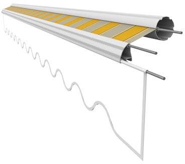 VANA Markisenstoff ohne Volant für 4 x 3 m Markise Ersatzstoff Markisentuch Bespannung Sonnenschutz fertig genäht Maß 3,83 x 3 m Design SPD025