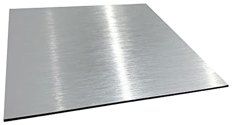 Panneau Composite Aluminium Brossé épaisseur 2 mm. Plaque alu avec au Centre un Polyéthylène (PVC) - 40 x 60 cm (400 x 600 mm) -