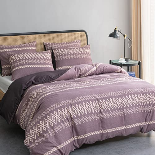 Lekesky Juego de Cama Ropa de Cama de 200 x 200 cm, 3 piezas, Funda Nórdica con Cremallera y 2 Fundas de Almohada de 80 x 80 cm, Color Rosa