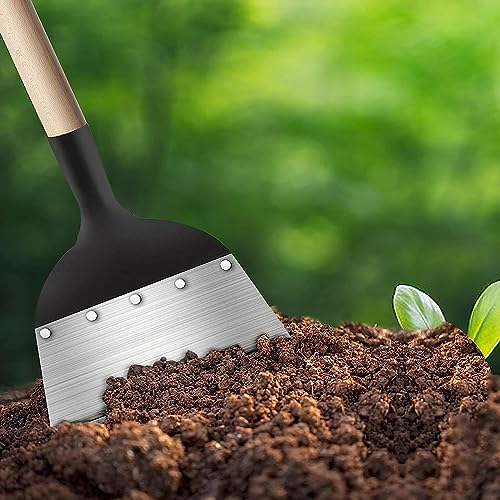 YeahBoom Multifunktionale Reinigungsschaufel,Multifunktionale Gartenschaufel,Groß Flache Schaufel aus Manganstahl,Stoßscharre für Unkraut Entfernen und Moos,Gartenwerkzeug für Schneeschaufeln Enteisen