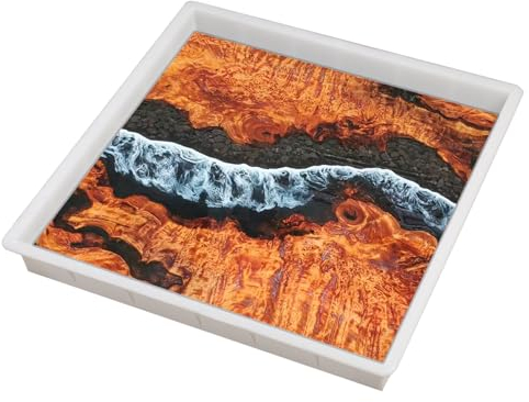 Kalinta No Seal Reusable Epoxy Mold, 19.5x19.5x3 Inches Large Resin Mold for River Table, Cutting Board, River Coffee Table, Resin Art, DIY Art Home Decoration
