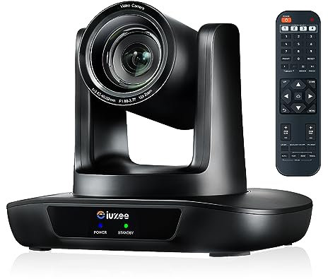 iuZee 4K PTZ-Kamera 12-Fach Optischer Zoom Konferenzkamera USB3.0 HDMI PTZ Camera Weitwinkel für Kirche Videokonferenz Gottesdienste Live-Streaming Bildung Unterricht mit Webex Zoom Teams OBS YouTube
