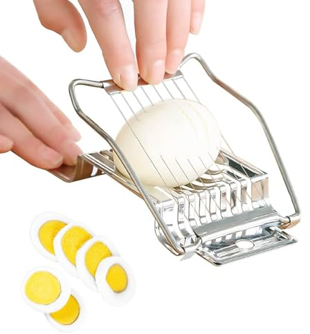 ZSRVAJ Egg Slicer, Egg Slicer for Boiled Eggs, Boiled Egg Cutter Multipurpose Heavy Duty Aluminium Slicer for Egg Strawberry Mushroom Soft Fruit Dishwasher Safe and Easy to Clean