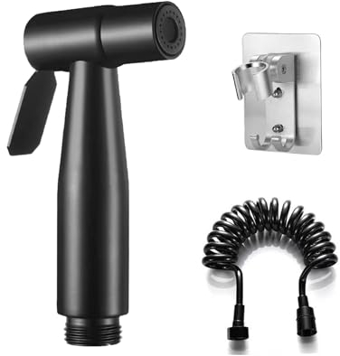 Grifo Bidet para Inodoro de Acero Inoxidable Rociador de Grifo de Bidé Cabezal de Bidé para Inodoro de Mano Grifo Bidet para WC para Ducha Baño Higiene Papel Higiénico Limpieza de Pañales (Negro)