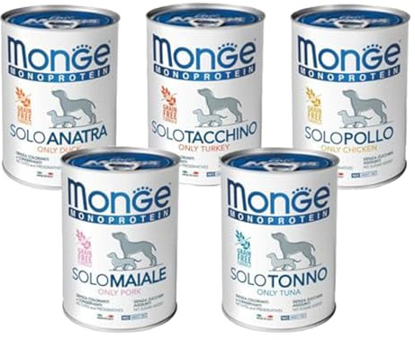 Monge cibo in scatola umido monoproteico per cani 400gr - pacco da 24 lattine 24x400gr (400gr, Maiale)