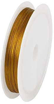 Stahlseil 1 Rolle 0,3/0,38/0,45 mm Gold Schwarz Weiß Widerstandsfähiger Edelstahldraht mit starker Schnur for Perlendraht for die Schmuckherstellung Drahtseil(Gold,0.45mm Length 50m)