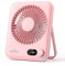 WHATOOK Portable Desktop Fan: 5000mAh 24H Long-Lasting Battery, 1-100 Stepless Speed, USB-C Rechargeable, Quiet Mini Personal Fans with LED Display for Home, Office, Bedroom, Travel Essentials(Pink)
