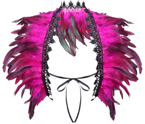 Hsternexy Federboa Gelb, Pfau Kostüm Damen Feder Kostüm Feder Cape Schwarz Black Swan Gothic Federkragen Kostüm Federn Federumhang Federkragen Feder Umhang Federboa Kostüm Federschal
