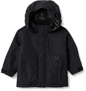 Amazon Essentials Veste de Ski Déperlante Garçon, Noir, 4 Ans