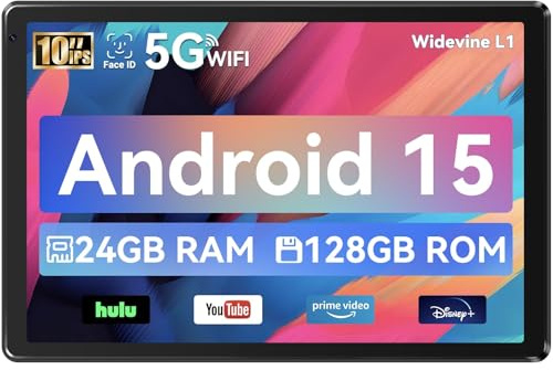 Whitedeer Tablet, Tablet 10 Zoll, Android Tablet mit 10GB RAM 128GB ROM, Octa-Core, HD IPS Touchscreen, 5000mAh Akku, WiFi 6, Bluetooth 5.0, Dual Kamera, Face ID, Google-Zertifiziert, Schwarz