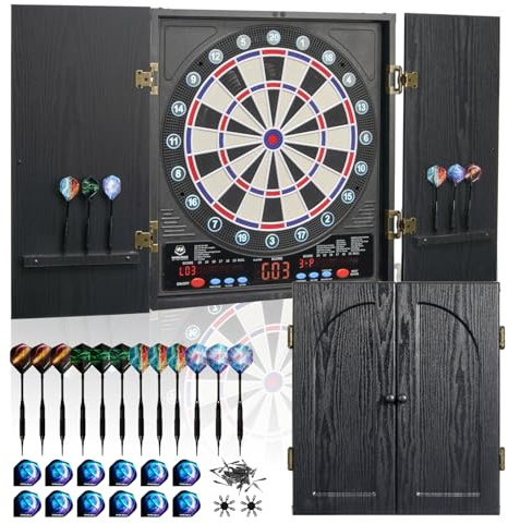 WIN.MAX Set di bersaglio elettronico decorativo per freccette (nero-127, taglia unica)