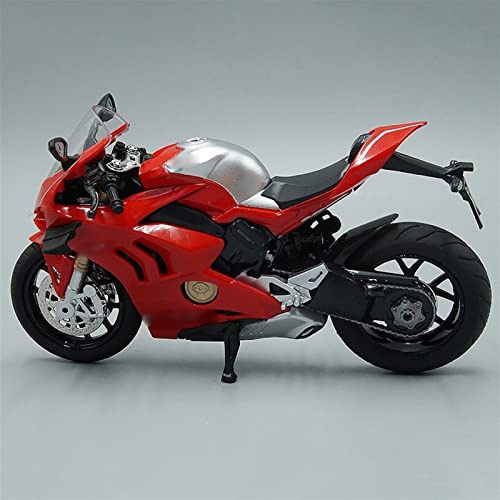 1/12 Diecast Motorcykelmodell Leksak Med Ljud & Ljus För Barnpresenter Vuxenkollektion För Ducati V4S