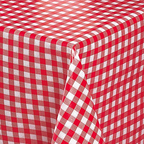 Melody Wachstuchtischdecke abwaschbar 180 x 140 cm eckig karo rot für Garten #1112-02