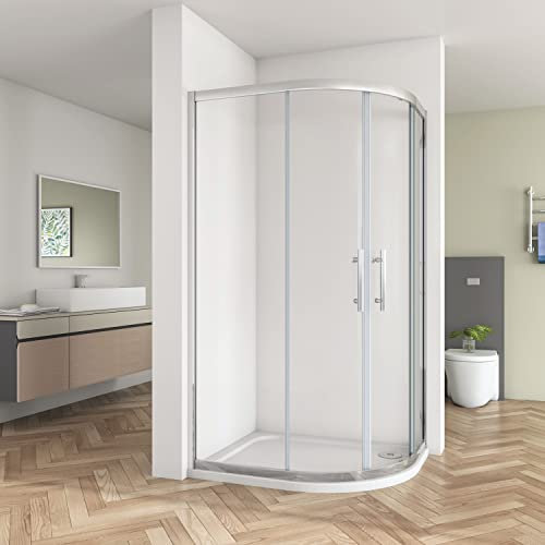 Biubiubath Offset Quadrant Shower Enclosure Cubicle 8mm Easy Clean Glass Door 1200x800mm