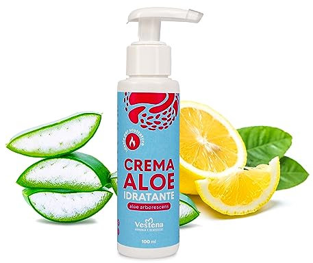 Vestena – Feuchtigkeitspflege für Gesicht & Körper. Handcreme bei trockenen, rissigen Händen mit Aloe Vera Gel pur & Aloe Arborescens. Made in Italy – 100 ml