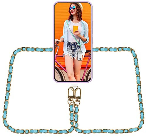 AHABIPERS Cordino per Cellulare, Laccio per Cellulare Universale, Cordino per Telefono per iPhone Huawei Samsung e Tutti Gli Smartphone, Catena per Borsa Borsa Spalla Donna Borsetta Borsa-Blu