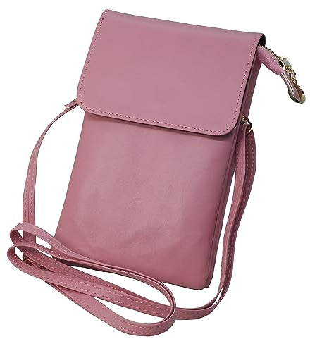 BAWAKO Damen Umhängetasche Leder, schicke Schultertasche mit Reißverschluss Damen und Mädchen, tragbar kleine Handtasche