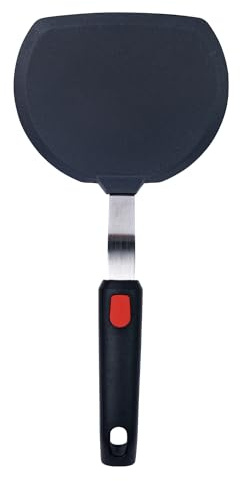 Dalup Enterprises Wide Silicone Pancake Spatula – Large Heat-Resistant Turner for Cooking | Nonstick Safe | Stainless-Steel Reinforced Core & Easy-Grip Handle