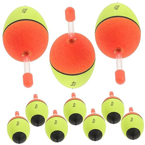 Yardwe 10pcs Luminous Fishing Bobbers Eva Foam Large Belly Float Night Glow Stick Insert for Sea and Freshwater Angling Fly Fishing Accessories