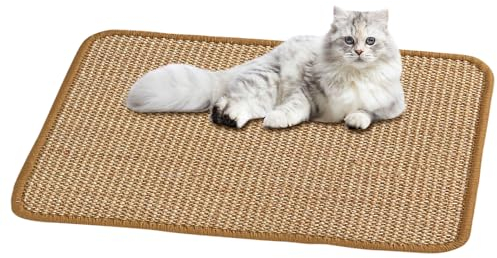 Atliberswo Kratzmatte für Katzen, Kratzmöbel, Kratzbrett, Nachahmung Sisal, Polypropylen, Schutz vor Kratzern (40 x 60 cm, Braun)