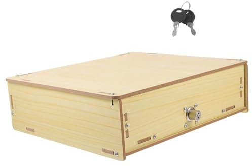 PLAFOPE Kassenschublade Aus Holz Aufbewahrungsbox Mit Fächern Für Münzen Und Geldscheine Organizer Für Supermärkte Geschäfte Büros Und Mehr Teiliges Für Optimale Ordnung