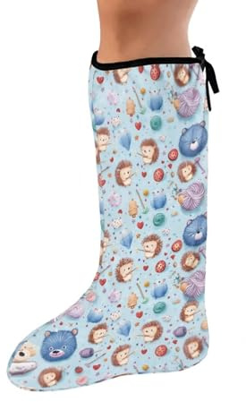 Luarisgur Leg Cast Cover Hedgehog Cast Sock Cover for Foot Medium Decorative Cast Covers Printed Leg Plaster Sleeve Short Adult Kids Leg Cast Cover