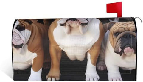 Briefkastenabdeckungen, englische Bulldoggen, magnetische Briefkastenabdeckung für den Garten, Briefkastenabdeckung für den Außenbereich, Bauernhaus, Briefkasten, Winterbriefkasten-Abdeckung für Hof,