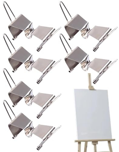 Nass Leinwand Transport Clips – 6 Stück Rahmen-Trennclips, silberne Clips aus Edelstahl | Künstlerbedarf für Malerei, professionelle Nass Leinwand Transport Clips