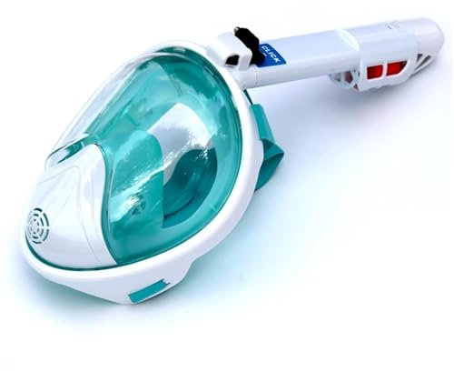 Tauchmasken Volle Gesicht Schnorcheln Masken Panoramablick Anti-Fog Anti-Leck Schwimmen Schnorchel Scuba Unterwasser Vollgesichtsmaske(Regular- Green,L/XL)