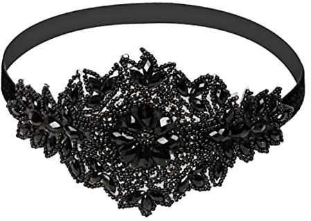 FRCOLOR Haarband mit Strasssteinen aus Elastisches Damen-haaraccessoire für Abendveranstaltungen Festivals und Tanzpartys