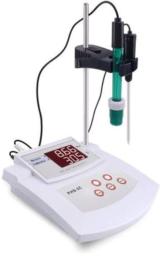 Desktop Laboratory PH Meter, Digital PH Meter, ±0.01 PH Accuracy & PH/Temp 2 Electrodes, 2 Points Auto Calibration, for Environment, Laboratory, Ecology
