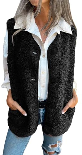 Gilet Sherpa sans manches pour femme, chaud et pelucheux, en fausse peau de mouton, manteau en peluche, vêtement d'extérieur d'hiv
