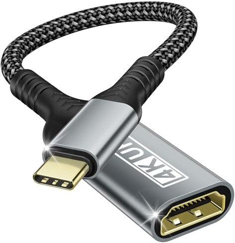 layajia USB C auf HDMI Adapter, 4K@30Hz Thunderbolt 3/4/5 Typ C HDMI HDR Konverter Kompatibel mit iPhone 17/16 Serie, MacBook Pro/Air, iPad, Galaxy S24, weiteren USB-C Laptops