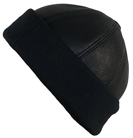Dazoriginal Docker Cap Leder Dockermütze Hafenmütze Fischermütze Umschlag MEHRWE