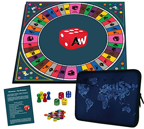 Alleswisser - Das Brettspiel mit App, interaktives Quiz-, Wissens- und Familienspiel für iOS und Android mit Tasche im Erdkunde & Länder-Layout