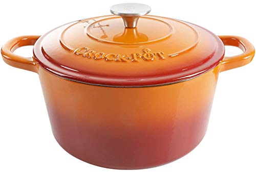 Crock-Pot Artisan Round Enameled Cast Iron Dutch Oven, 5-Quart, Sunset Orange