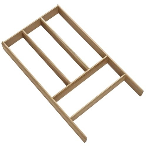 Orga-Box Individual bestickinsats massivt trä lackad ek (473 x 273 x 50 mm) Lådtillbehör för lådor med ett invändigt djup på 473 mm