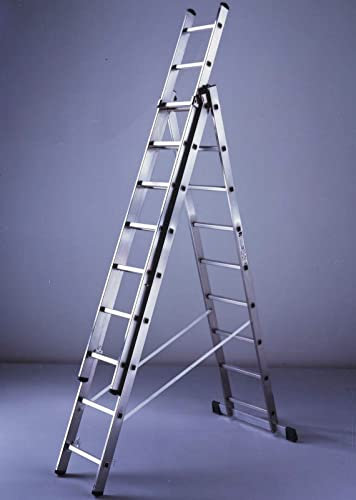 1PEZZO SCALA ALLUMINIO STILO 9+9+9 GRADINI 258-594 CM