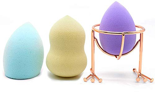 4 st makeupsvamp set smink ägg svamp stöd stativ hållare skönhetsblandare svamp