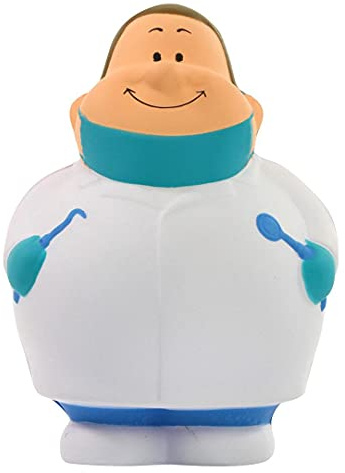 SQUEEZIES® Herr Bert® Zahnarzt Bert - Knautschfigur zum Stressabbau - Stressball Anti-Stress Beschäftigung Stressbewältigung - Geschenk Arbeit Kollegen Mitarbeiter Kunden Freunde